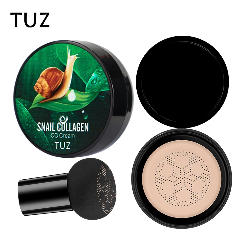 Snail Collagen BB Cream Mushroom Head Air Cushion CC Foundation Intense Hydration Concealer Brightening Waterproof Face Makeup