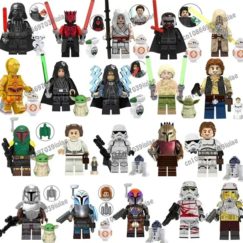 

HEROCROSS STAR WARS Han Solo Leia C-3PO Boba Fett Robot Figure Toy Bricks Assembling Doll Building Blocks Birthday Present