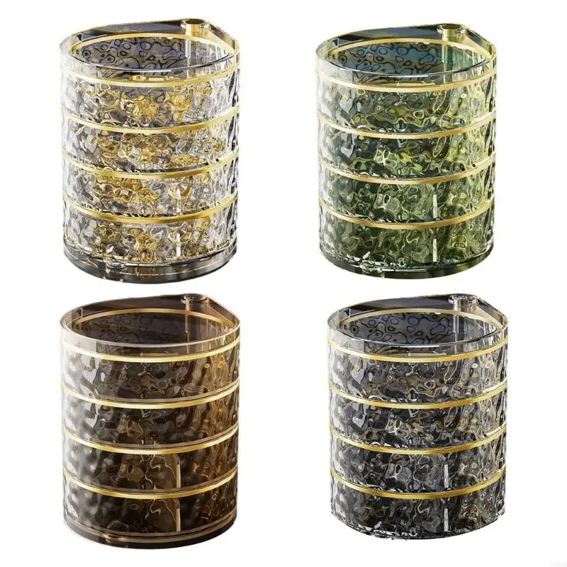 

Y88A Decorative Rotatable Jewelry Storage Box Multiple Tiers Organizers for Rings