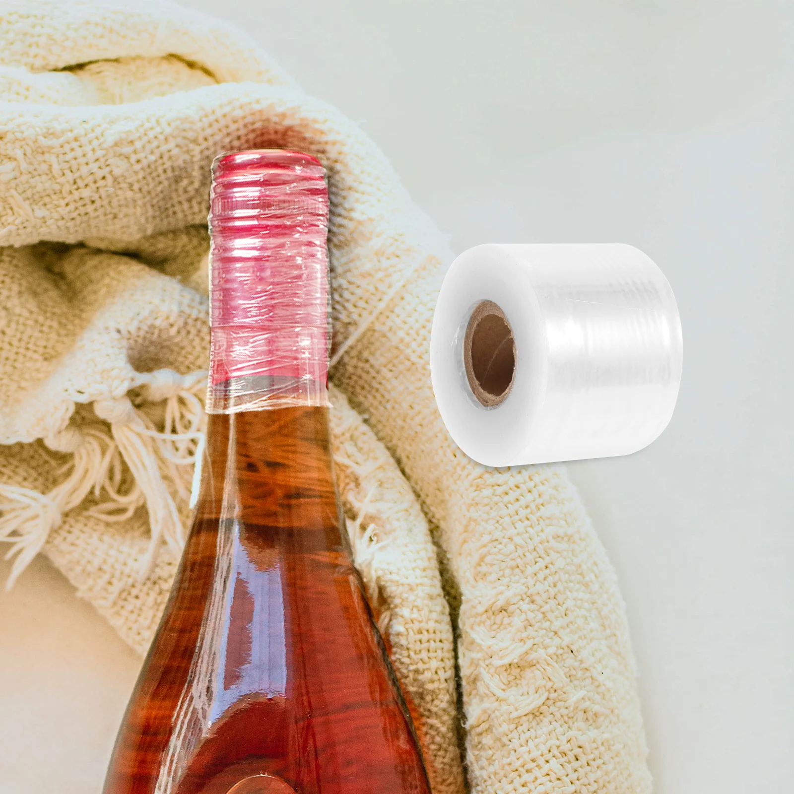 

1 Roll Portable Wine Sealing Film Clear PVC Bottle Wrapping Film for Wine Bottle Mouth Seal Freshness Sealing Films