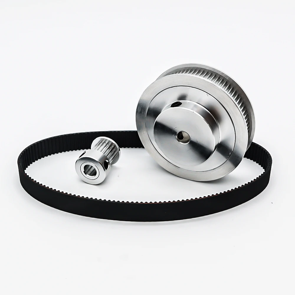 120T 20T HTD 3M Timing Pulley Set 3M Set Belt Width 10mm Rubber 3M Belt Pulley Kit HTD3M Synchronous Wheels Set 120Teeth 20Teeth