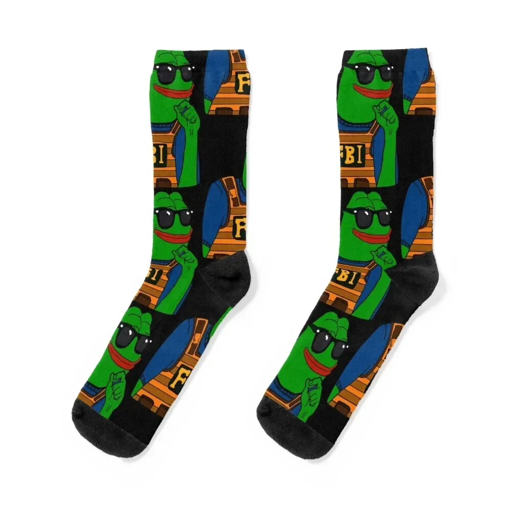 Rare FBI Agent Pepe Socks new in's cotton Christmas anti slip football Socks For Men Women's