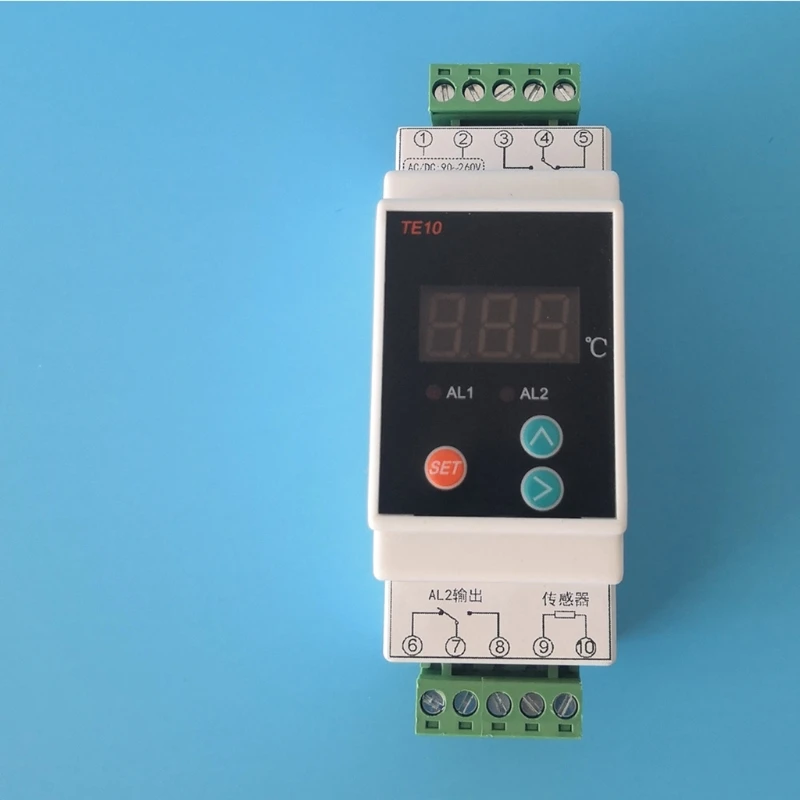 Din Rail Thermostat with -40~110℃ Convenient 2 Way Output Temperature Alarm Controller Output 7A/250VAC Drop Ship