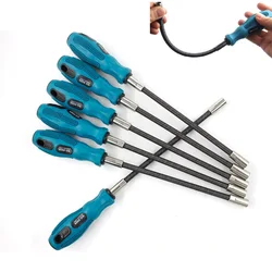 7MM Bendable Socket Screwdriver Non-slip Flexible Screwdriver Hand Tools Multifunctional Hexagon Bendable Screwdriver Bits