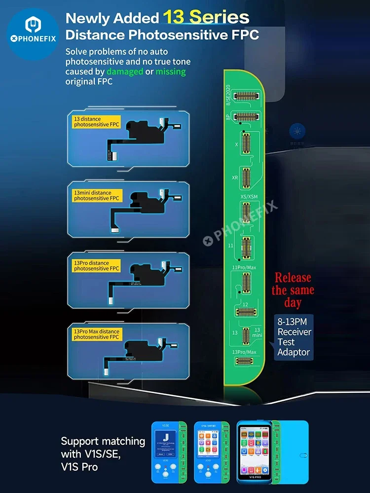 Receptor JC V1SE, placa de detección FPC, auricular, altavoz flexible para iPhone 8-15, reparación de identificación facial de tono verdadero sin receptor Original PFC