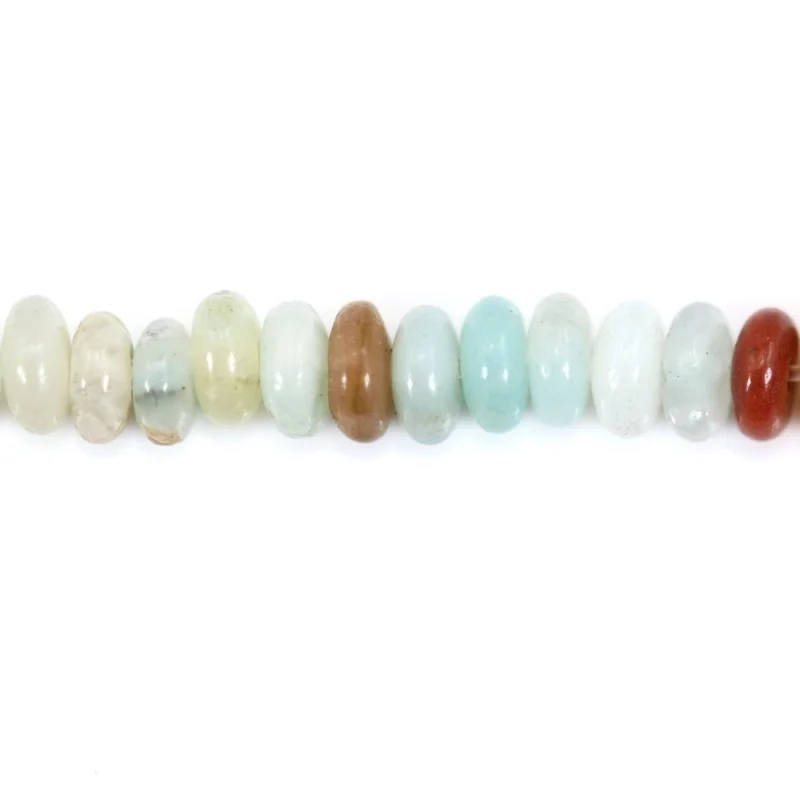 Amazonite multicolor Beads Strand Heshi Rondelle 2x4mm Natural Semiprecious Stone For Jewelry Making  DIY Bracelet Earrings