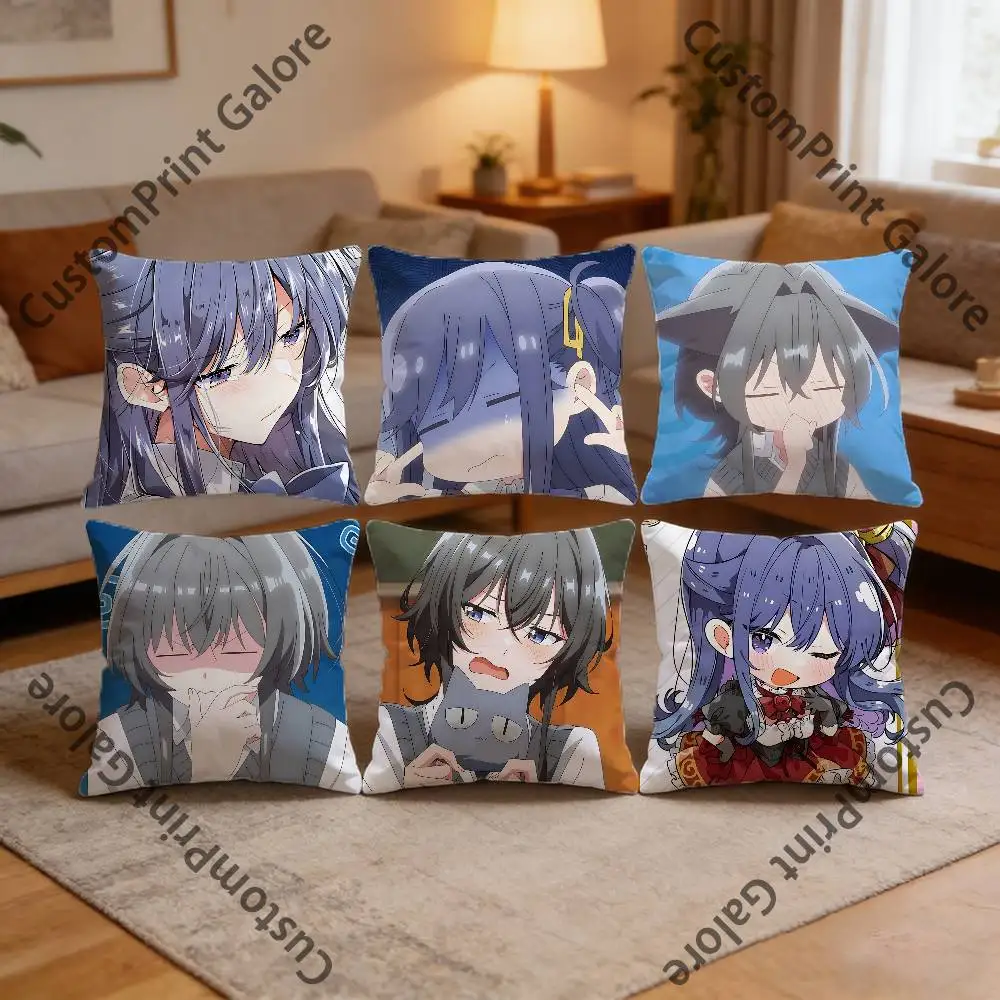 

S-Shiho I-Izumi Pillow Cover Polyester Square Cushion Case 45 cm Decorative for Home Couch Bed Car Decor