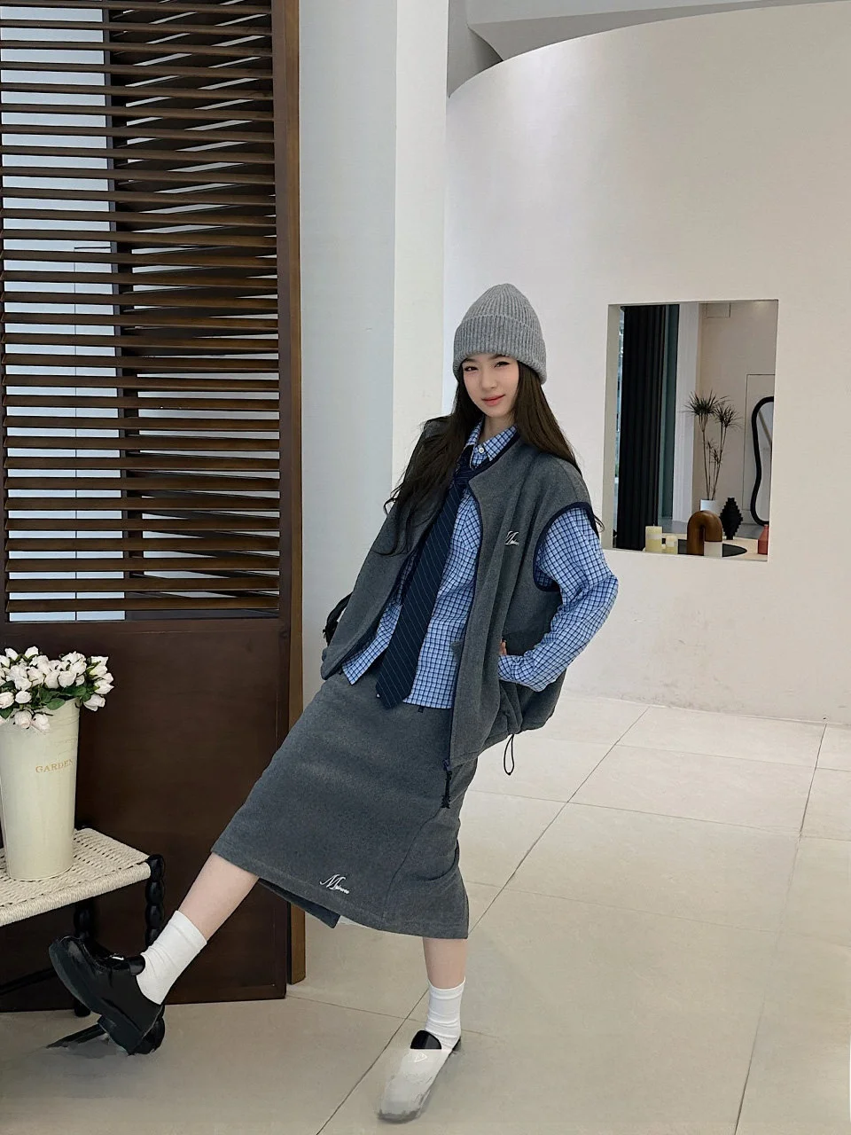 

Жилет Fce средней длины с воротником-шарфом DEARSOCUTE, из полиэстера, на молнии, теплый, для женщин