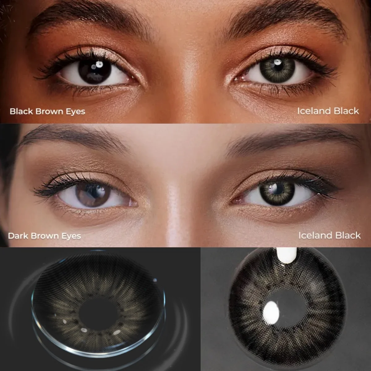 Visuashow schwarze Kontaktlinsen, Kosmetik, farbige Kontaktlinsen, 2 Stück, für den jährlichen Gebrauch, kleine Pupillen-Farbkontaktlinsen für Cosplay-Make-up, schwarze kontaktlinsen – Detail 9