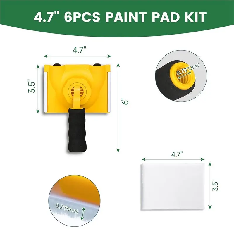 【ADORN】أداة رسم الحواف مع 5 قطع من الوسادات القابلة للاستبدال لحواف الطلاء 360 ° ماكينة تشذيب بمقبض دوران لطلاء الجدران #6