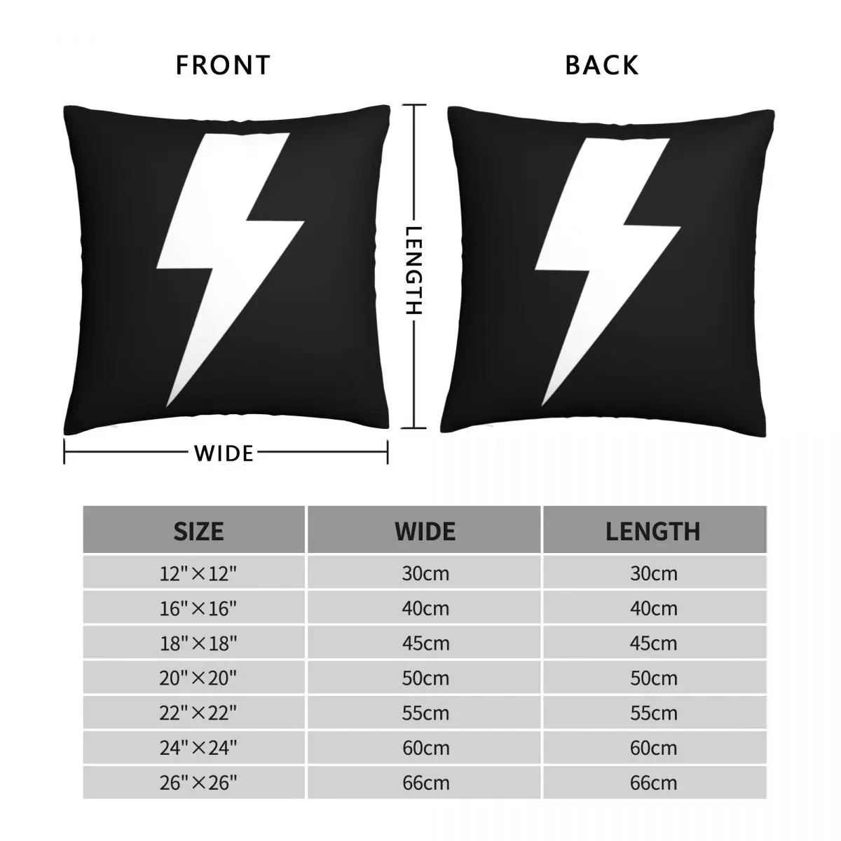 Lightning Bolt White Square Pillowcase Polyester Linen Velvet Pattern Zip Decor Throw Pillow Case Sofa Seater Cushion Cover 18