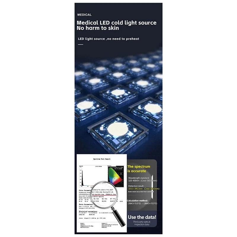 ABBK-スキンアナライザーライトランプ肌用UV拡大鏡美容顔テストウッズランプライト肌分析検出米国プラグ