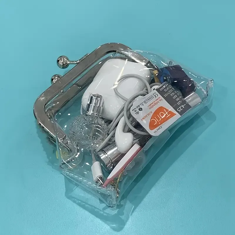 1pc Mini Waterproof Storage Bag PVC Material Coin Purse Bank Card Holder Portable Earphone Cable Cosmetic Storage For Travel Dai