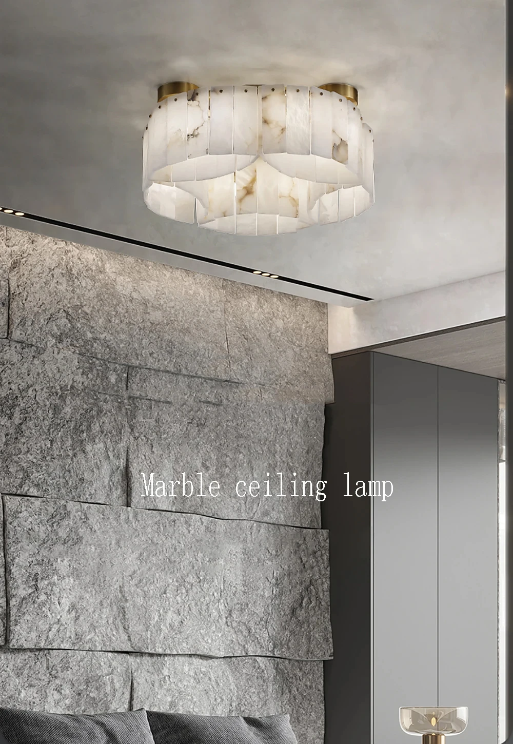 

CX348JQ 2025 Light Роскошные светодиодные потолочные светильники из натурального мрамора для современной гостиной, ресторана, вестибюля отеля, освещение