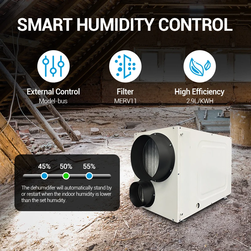 Desumidificador de casa inteira com espaço de rastreamento doméstico comercial 95 PPD