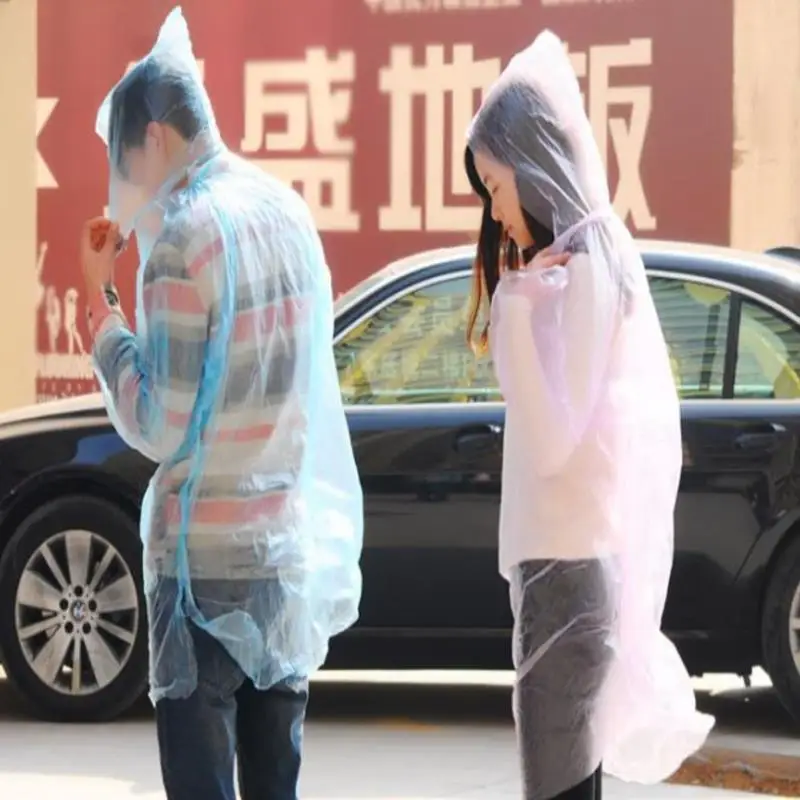 Disposable PVC Raincoat Rainwear Suit Thickened Waterproof Rain Poncho Coat