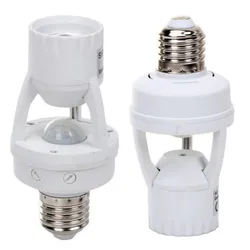 Inteligentny 110V-240V 60W indukcyjny czujnik ruchu na podczerwień PIR E27 podstawa lampy LED uchwyt z przełącznikiem sterowania światłem adapter gniazda żarówki