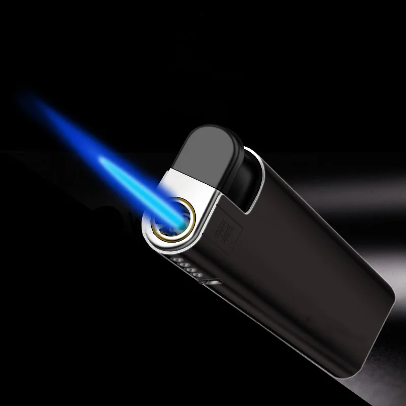 

Wholesale Custom Windproof Butane Lighter Rechargeable High Power Cigarette Igniter Kitchen Barbecue Women Men Smoking Gift