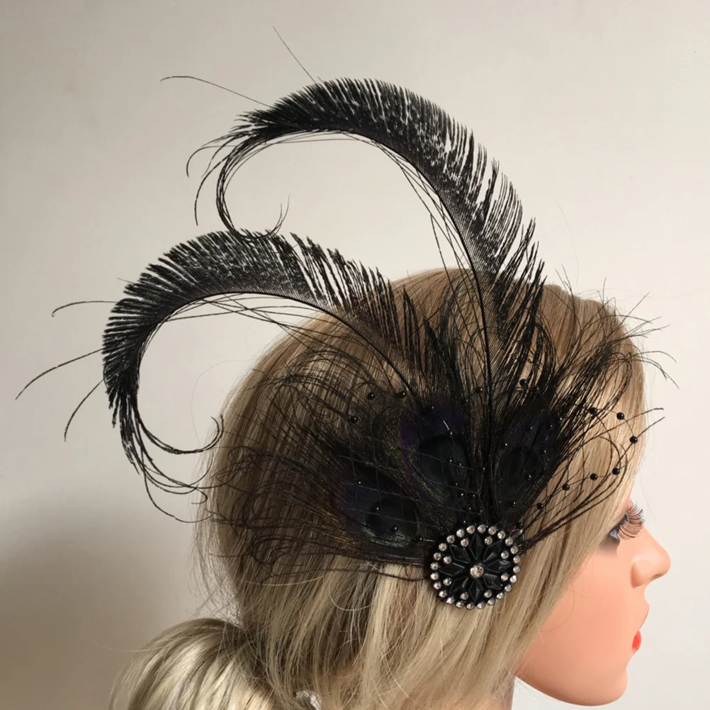 Hairpin for Wedding Bridesmaid Peacock Clip Headband Horse Club Headdress Photo Fashionable Accessories