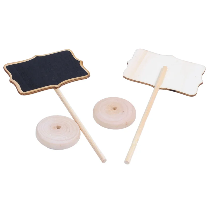 

【Must-Haves】MINI Small Blackboard Chalkboard Wooden Message Board Holder With Stand For Party Wedding Table Number Set Of 54