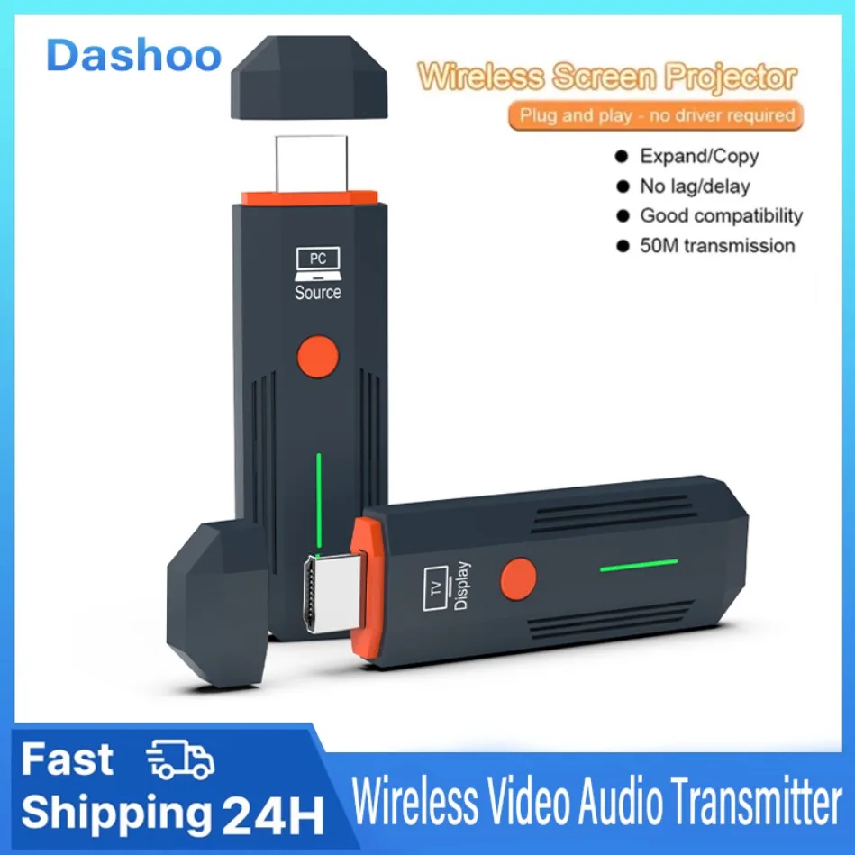 

1080P 50M Wireless Transmission Video Transmitter HDMI-Compatible and Receiver Extender Display Adapter Cable Screen Mirror