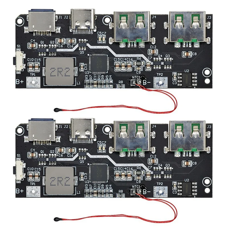 2PCS 22.5W Fast Charging Mobile Power Module 5 Port Bidirectional Charging Module Circuit Board DIY QC4.0 QC3.0