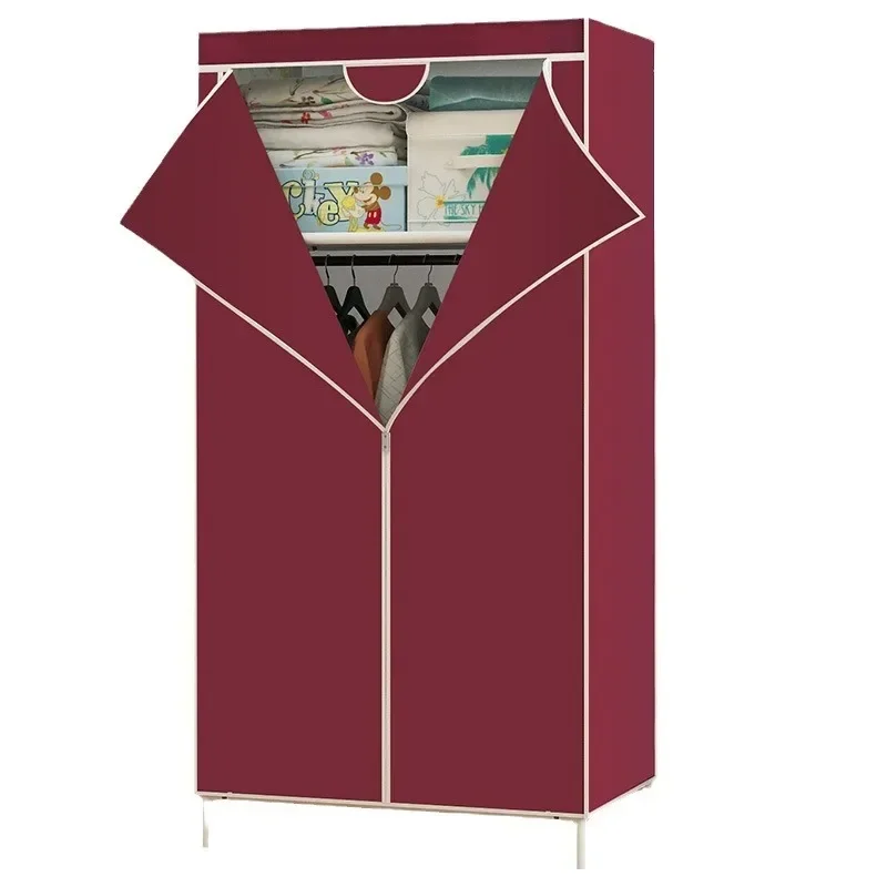 Compact Wardrobe Simple Cloth Storage Student Reinforced Thickened Korean Fabric Closet Ideal For Single Person Use