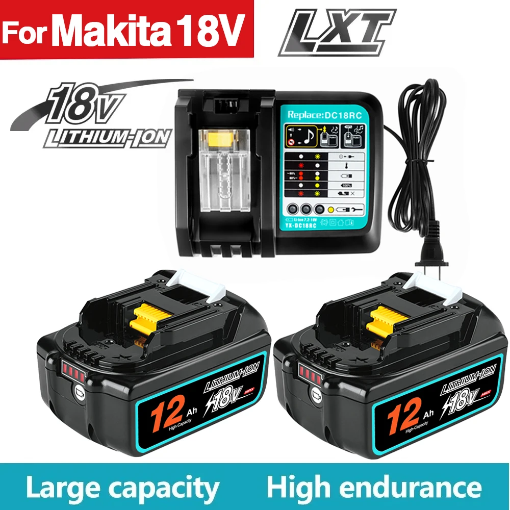 18V 12A accu voor Makita met LED lithium-ion vervangende LXT BL1860B BL1860 BL1850 accu voor Makita oplaadbare elektrische gereedschappen