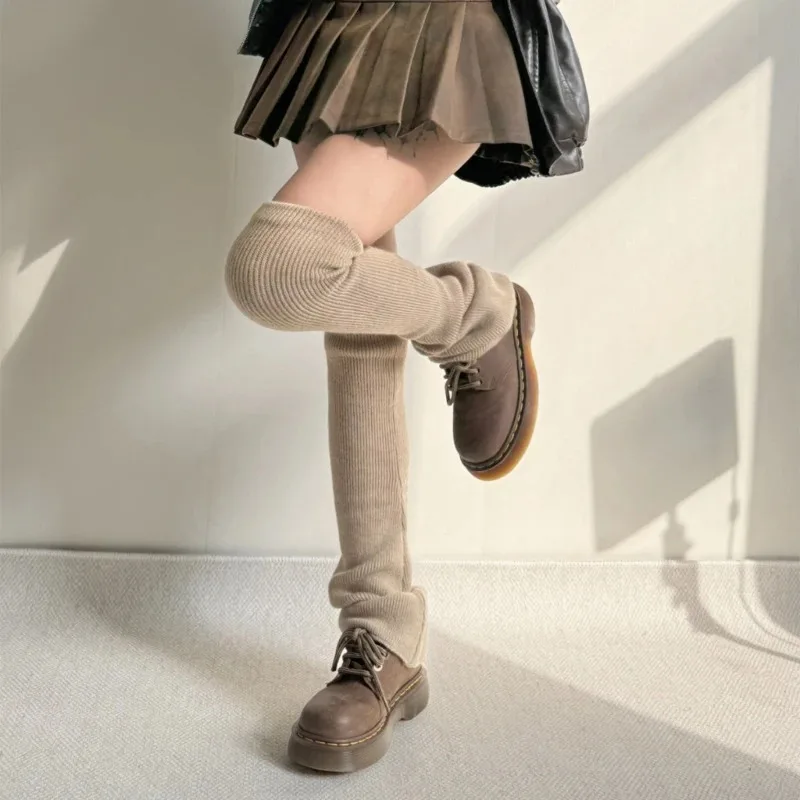 Womens Girls Lovely Leg Warmers Knitted Flared Leg Sleeves Goth Crochet Baggy Cuffs Ankle Heap Socks Tigh High Socks
