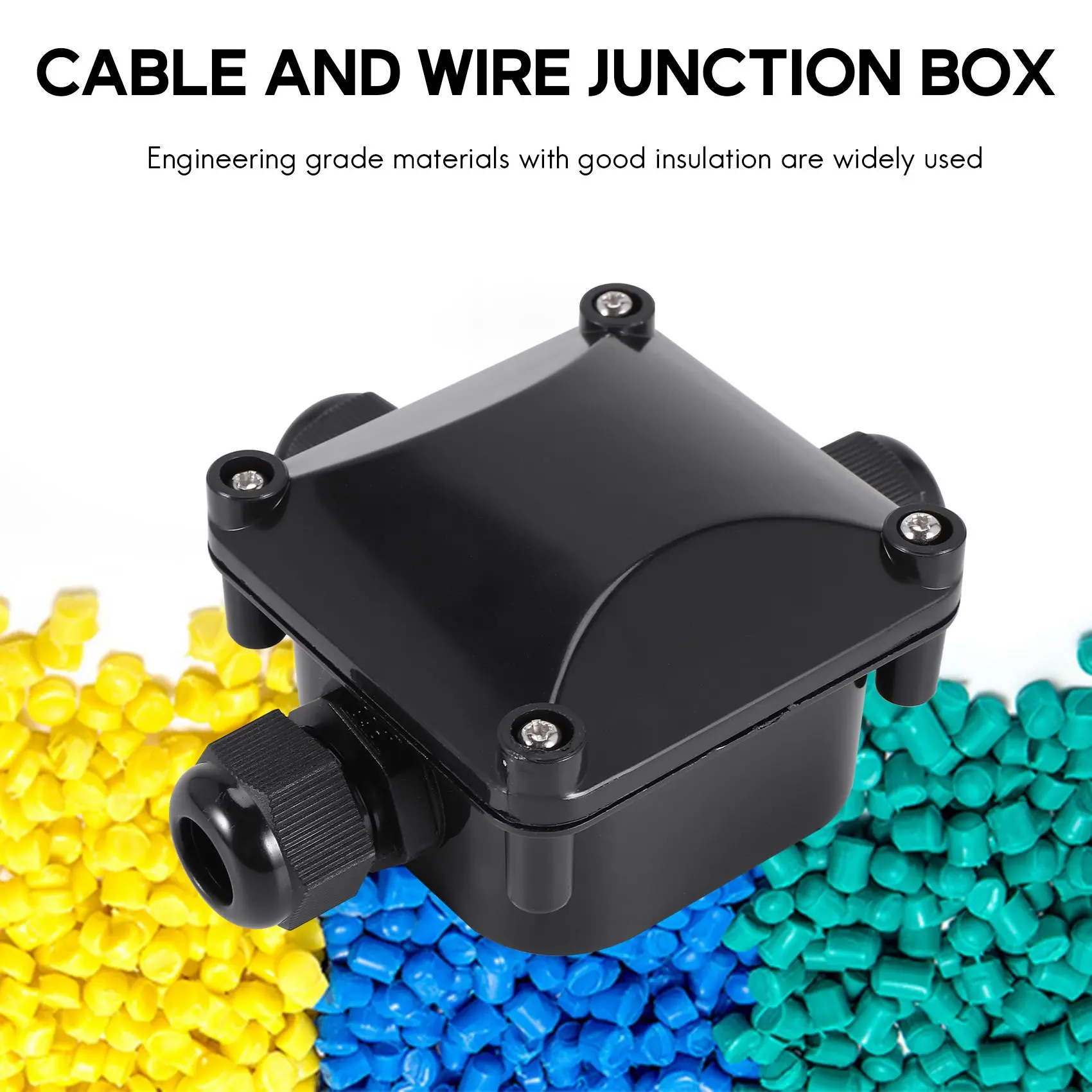 3-Way Junction Box IP 68 Waterproof Connectors for Outdoor Lighting External Junction Box Pack of 10 Black