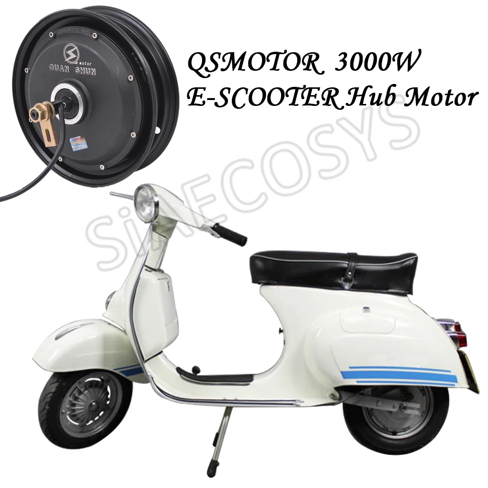 QSMOTOR 3000W Powerful Hub Motor QS205 10x2.15inch 60V 80kph with SIAYQ72120 Controller Kit for High-Performance E- Scooter