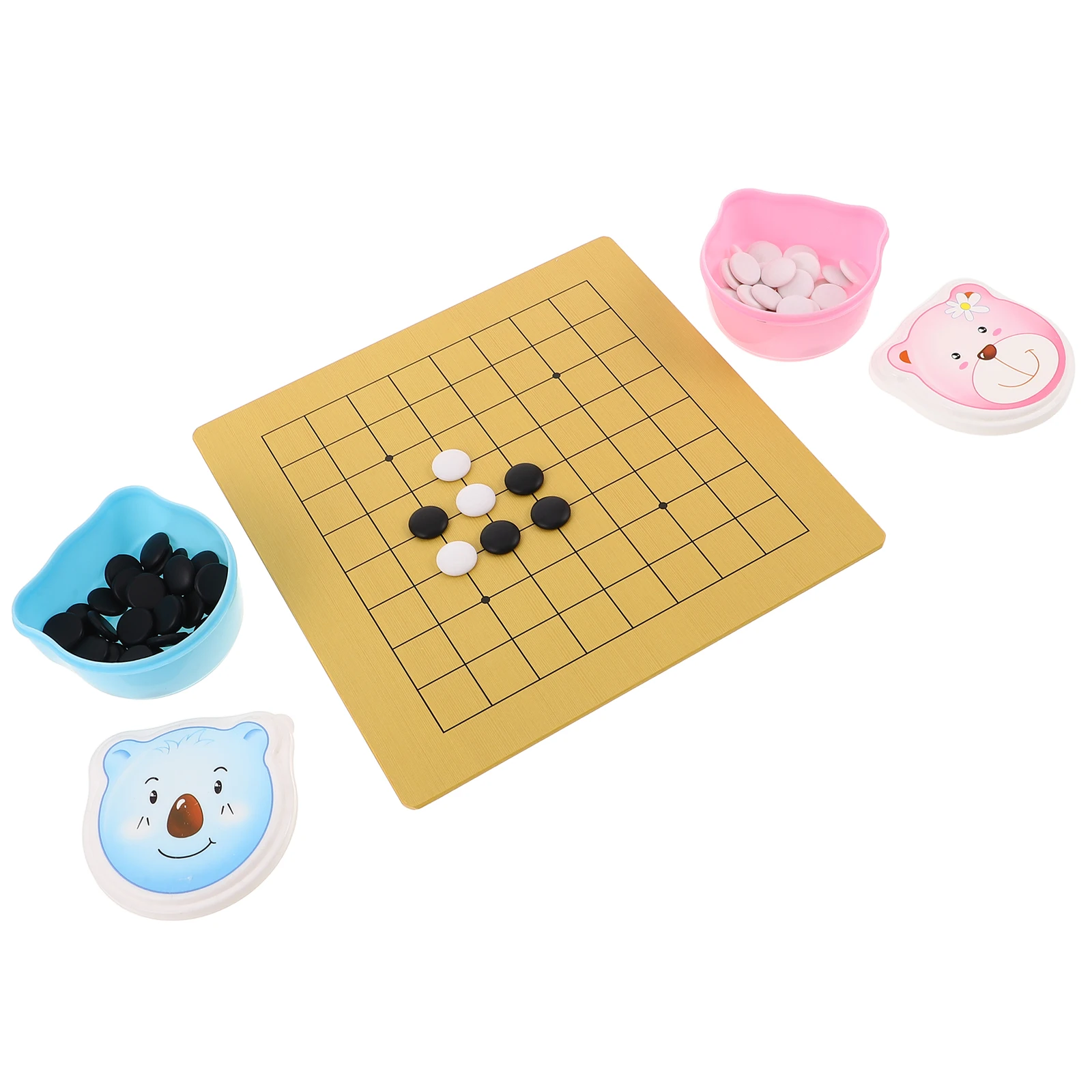 

2 комплекта портативных шахмат Weiqi, двухсторонняя игровая доска, пластиковые каменные дорожные шахматы, развивающая настольная игра