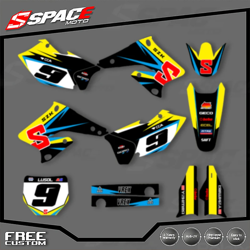 

SPACE для SUKUZI RMZ250 2004 2005 2006, индивидуальные мотоциклетные графические фоновые наклейки, наборы наклеек 007