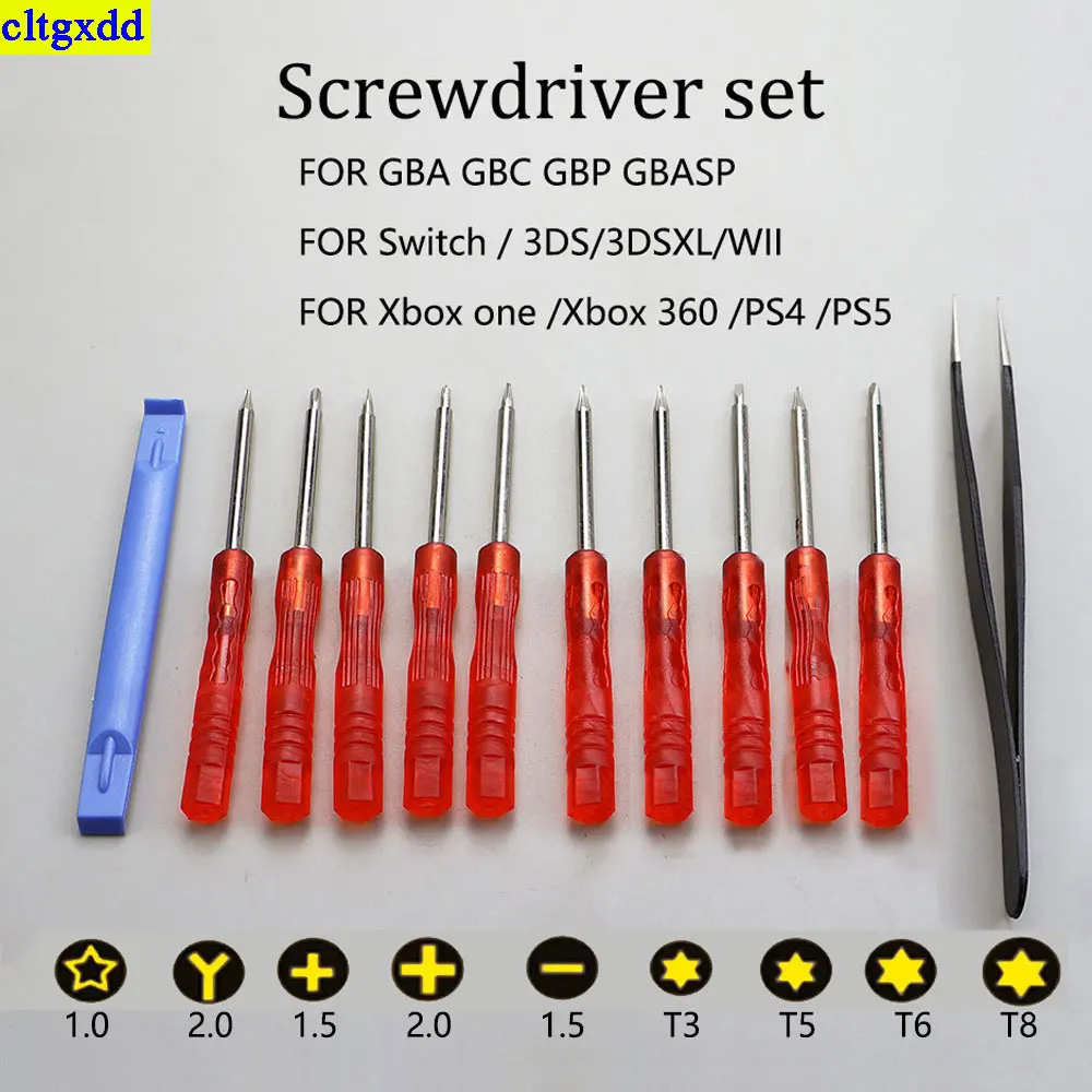 cltgxdd 1 set screwdriver FOR GBA GBC GBA SP Wii switch DS Lite NDSi Xbox One 360 PS4 PS5 screw tweezers pry bar set repair tool