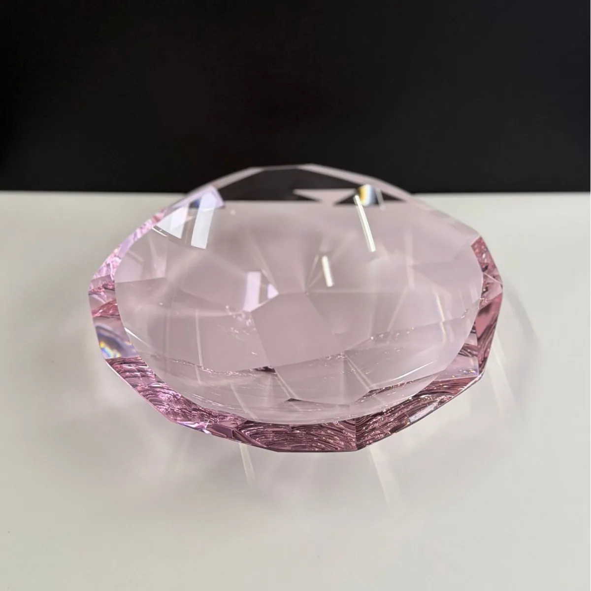 DSA geometric creative pink crystal glass fruit plate light luxury living room dried fruit household candy home storage ornament