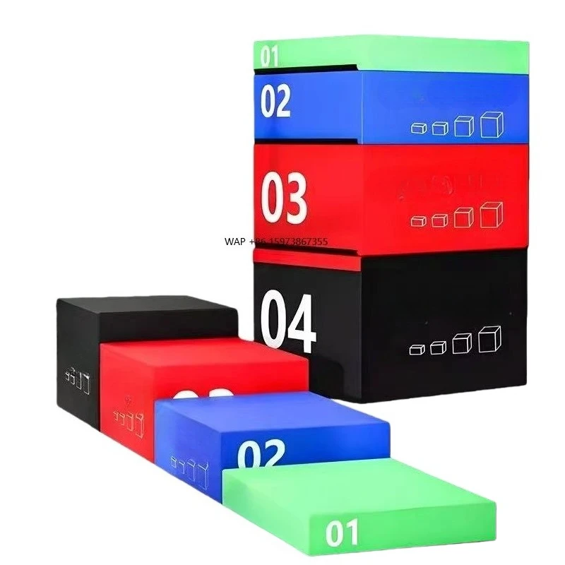 High Density 4-in-1 Soft Fitness Jump Box Height Adjustable Strength Training Stackable Jump Box Power Training Box