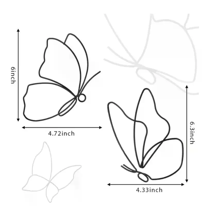 Metal Butterfly Wall Decor (6 Butterflies) Butterfly Metal Wall Art Metal Butterfly Wall Decor Five Pieces Butterfly Wall Art