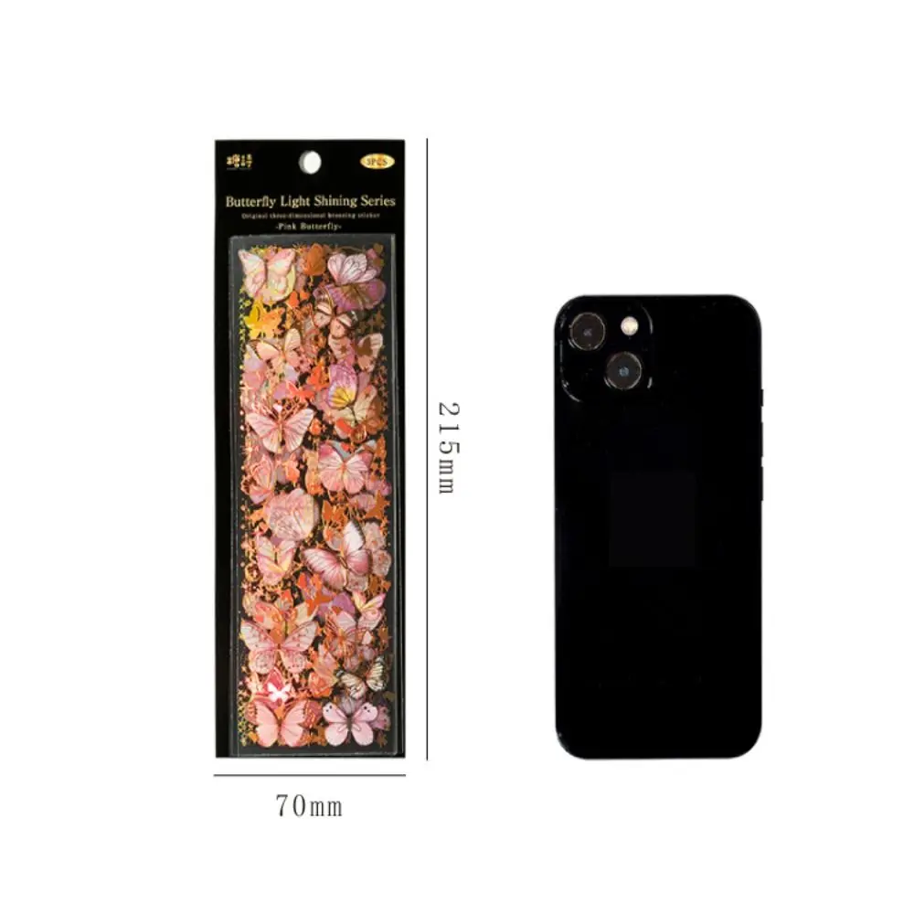 Account Handmade Collage Colorful Butterfly PET Sticker DIY Crafts Decora Album Decorative Stickers Adhesive Diary Stickers