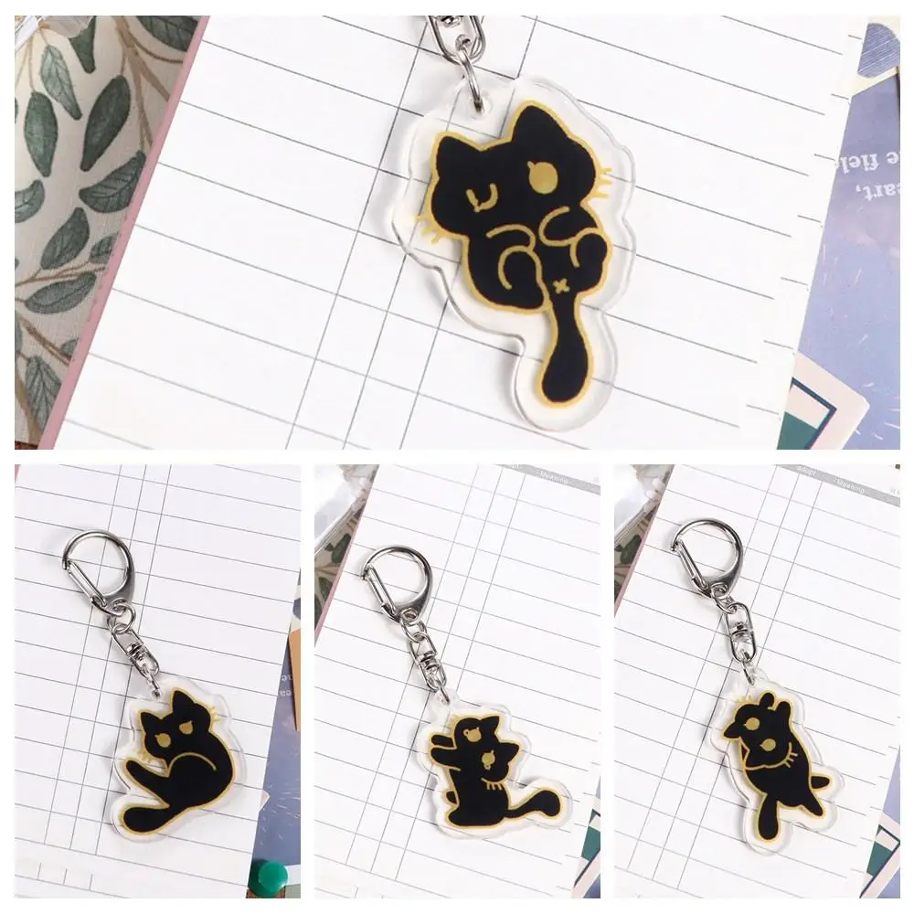 

Cartoon Black Cat Keychain Black Cat Bag Pendant Cute Cat Acrylic Keyring Acrylic Decoration Cute Black Cat Pendant