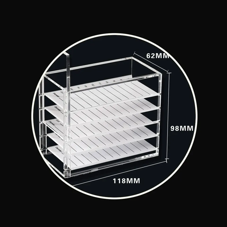 5 Capas Caja de Almacenamiento para Extensiones de Pestañas Acrílica Paleta Organizador de Pestañas de Visón Soporte Exhibidor Herramientas de Maquillaje 4