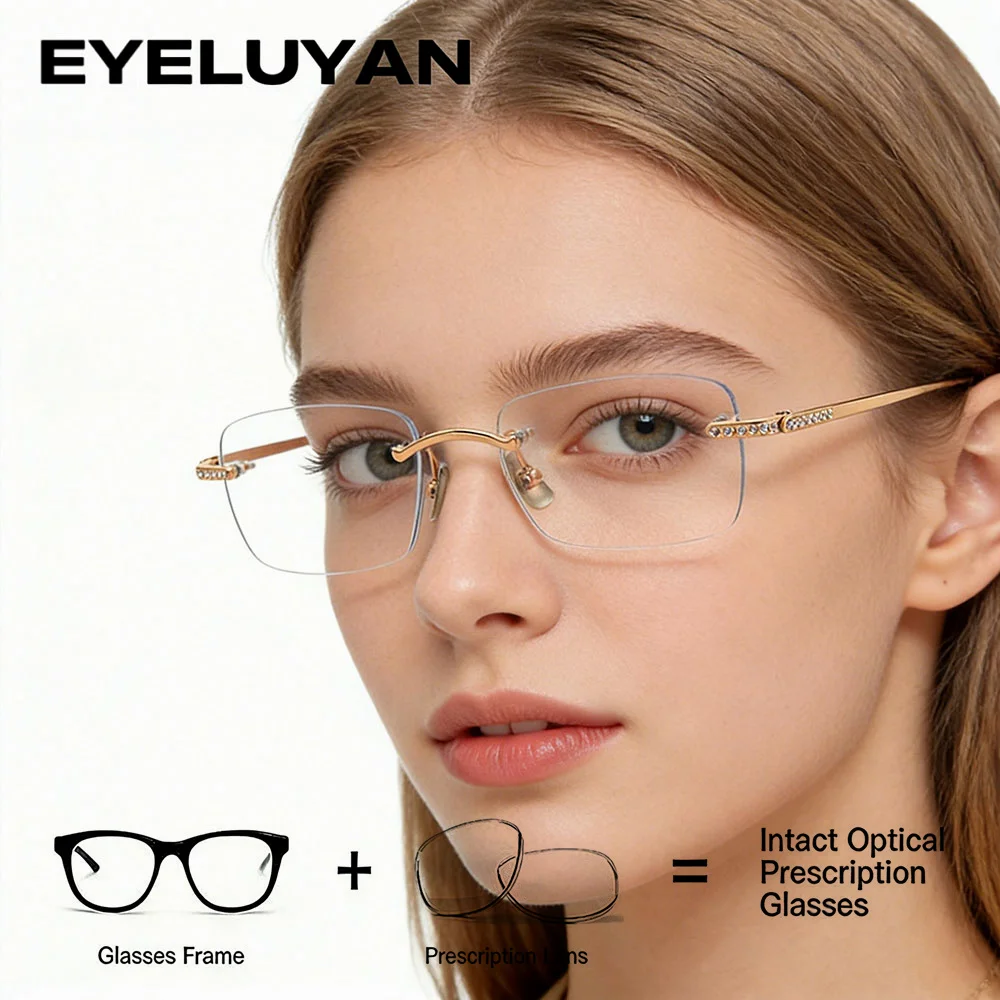 eyeluyan-women‘s-rimless-glasses-anti-blue-light-photochromic-myopia-optical-titanium-prescription-eyeglasses-diamomd-eyewear