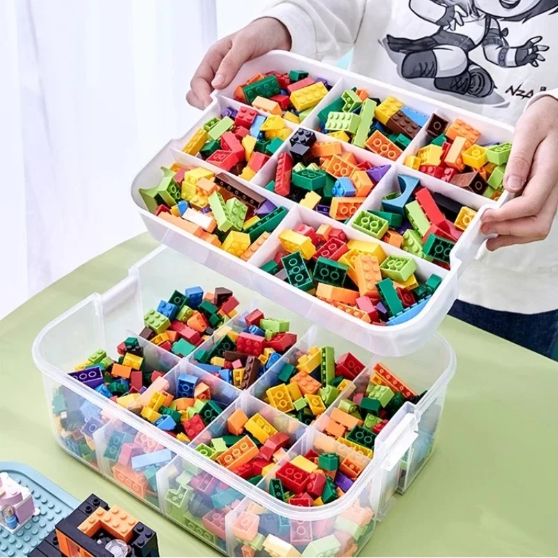 Toys Storage Box Jigsaw Puzzle Building Block Parts Classification Case Sorter Partition Sorting Toy Box Children Room Organizer