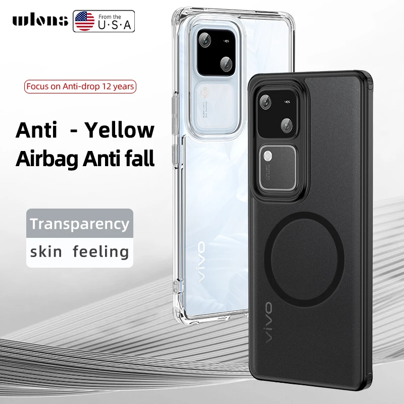 

PC Hard Plastic Backplane magnetic attraction Back Cover For vivo S18 Pro Translucent Fall prevention Phono Case For vivo S18