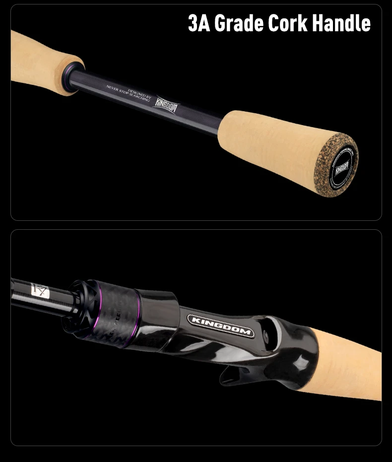 KINGDOM WORM BLADE Angelrute Ultraleicht Carbon Toray T1100G+M40X FUJI SIC Guide XF Action 1,9M-2,04M Casting Spinning Rute – Detail 15