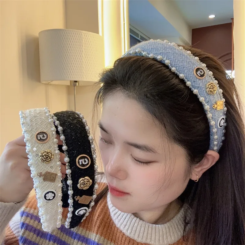 Korean Fashion Pearl & Crystal Hairband Temperament Elegant Hair Hoops Headband Hair Accessories for Women Girls - Image 2