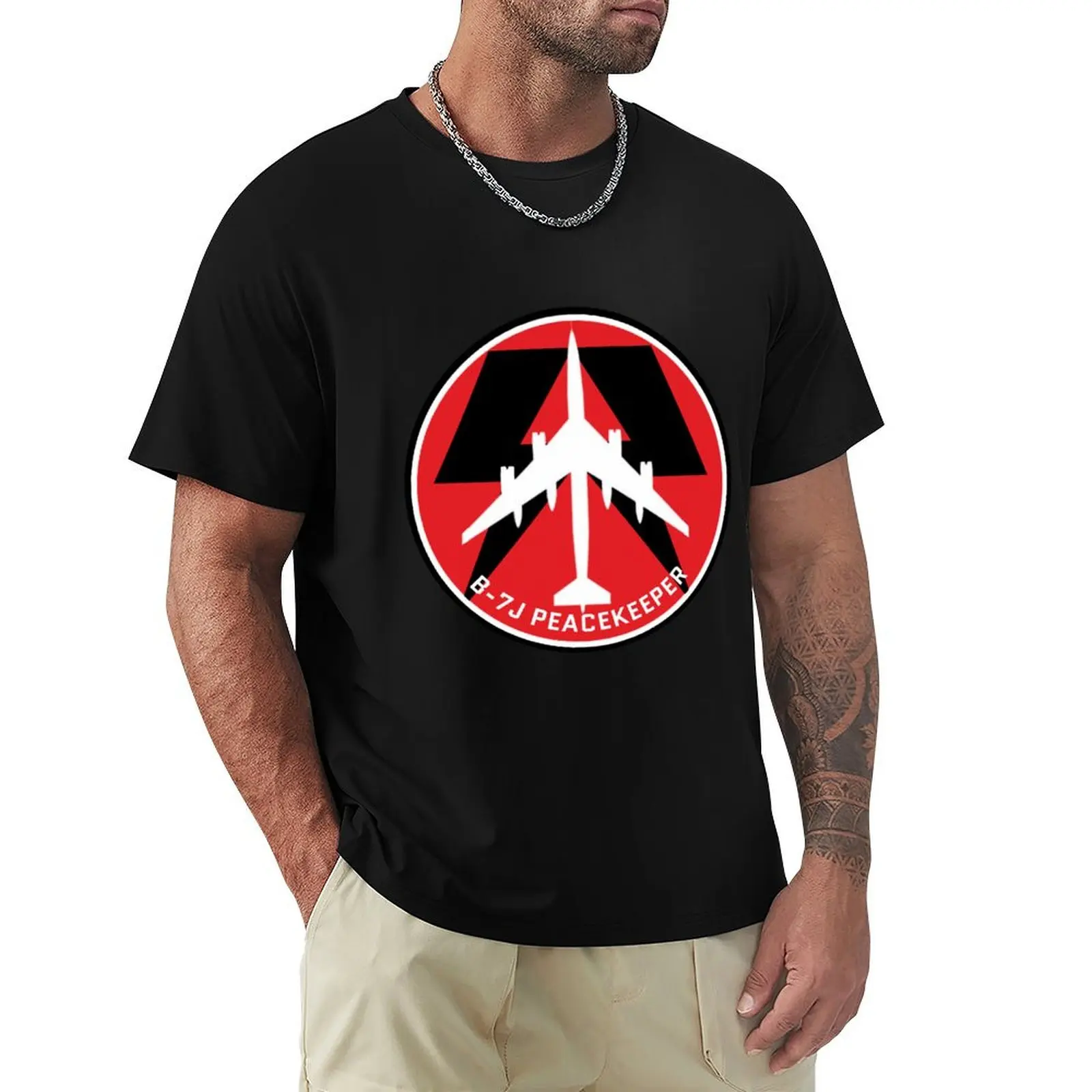 

B-7J Peacekeeper Bomber Patch T-Shirt valentines boutique clothes graphics workout shirts for men