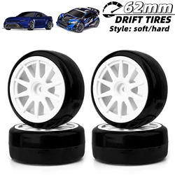 1/10 RC Drift Road Tires Hard/Soft Tread Tires for 1/10 Traxxas D4 HSP HPI Sakura TT01 TamiyaRC Road Racing Drift Tires