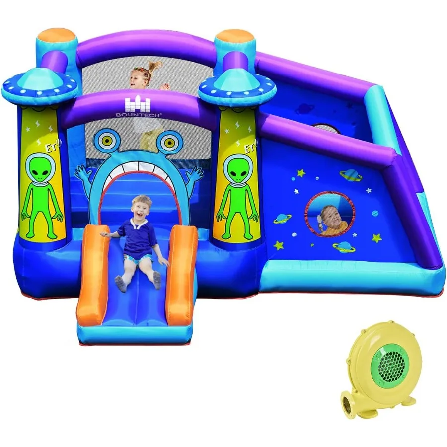 

BOUNTECH Inflatable Bounce House Alien Bouncy House for Indoor Outdoor Party Fun with Large Jumping Area Toddler Bounce House w