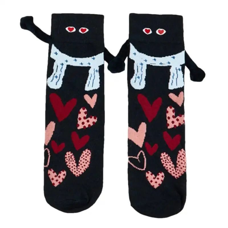 Funny Socks For Women Funny Couple Magnetic Hand Socks Cute Unisex Mid-Tube Stocking Festival Outfit For Christmas