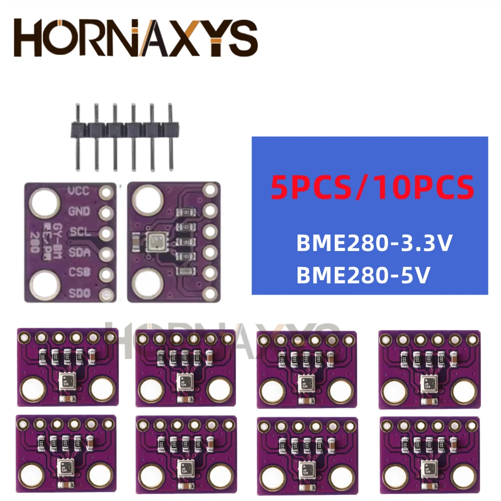 5pcs/10pcs/BME280 5V 3.3V Digital Sensor Temperature Humidity Barometric Pressure Sensor Module I2C SPI 1.8-5V